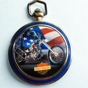 Harley-Davidson Franklin Mint Pocket Watch Ultimate Chopper Stars NWT w/ Case